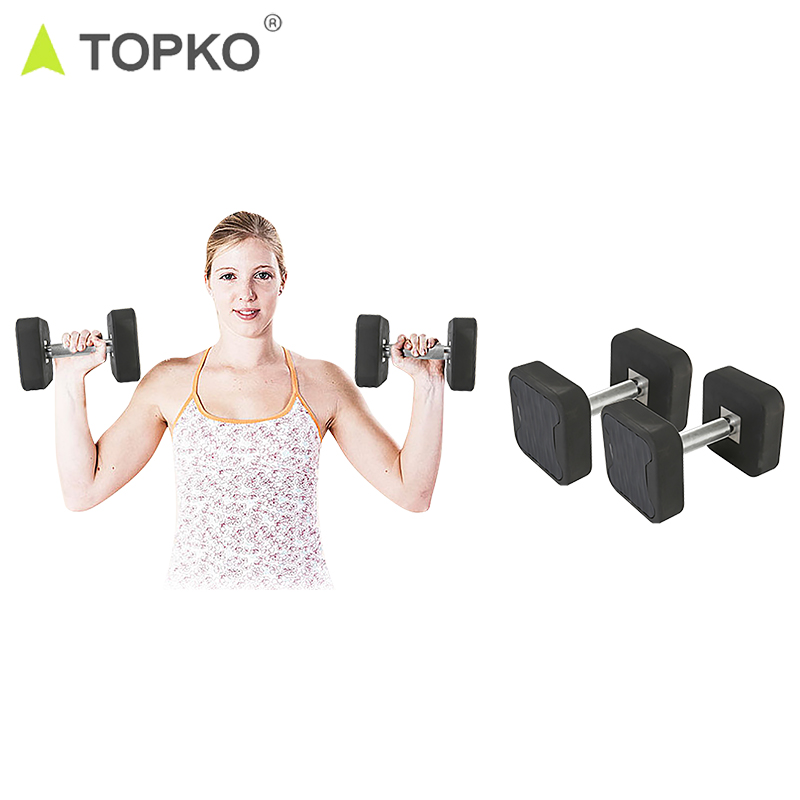 TOPKO Square Dumbbell Set with Anti-Slip Steel Handle