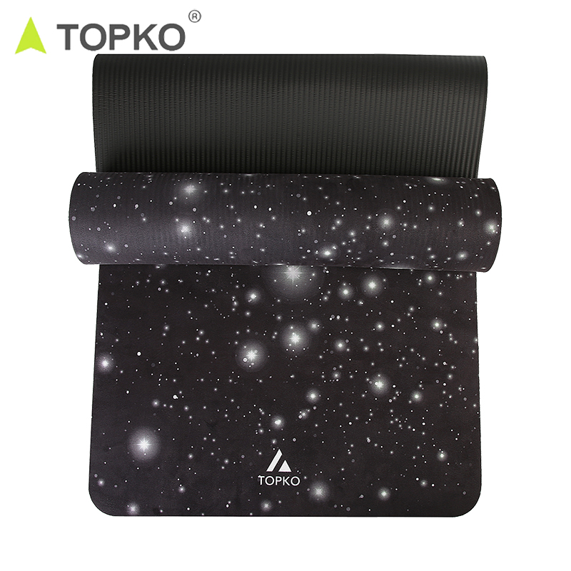 Starry Night Print Suede Yoga Mat