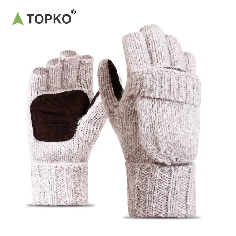 Woolen knitting gloves