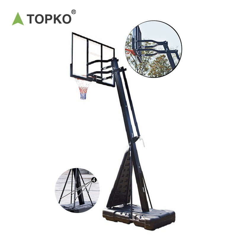 Hand lift basketball hoop
