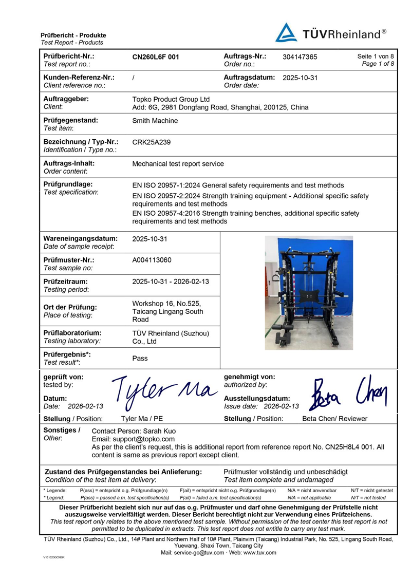 TOPKO Smith Machines Awarded TÜV Rheinland ISO Certification