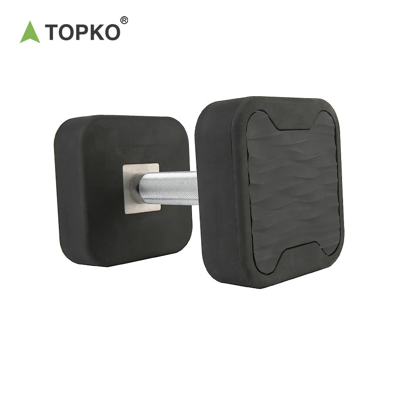 TOPKO Square Dumbbell Set with Anti-Slip Steel Handle