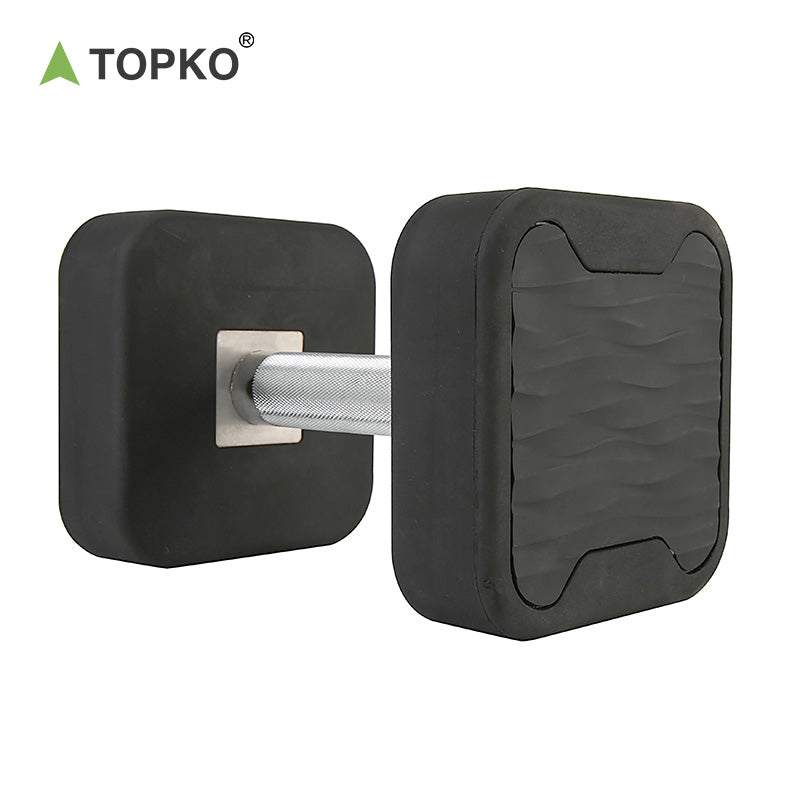 TOPKO Square Dumbbell Set with Anti-Slip Steel Handle