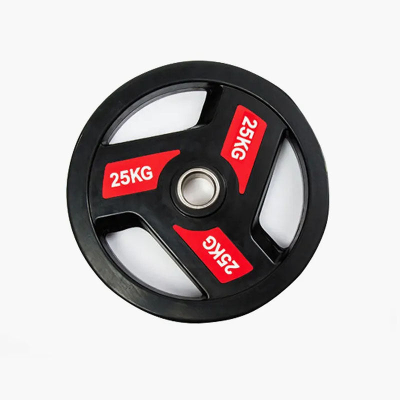 TOPKO Black Three Holes Rubber Coated Weight Plates