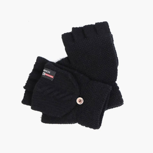 USB heat-resistant half-finger flip-up cold-weather gloves