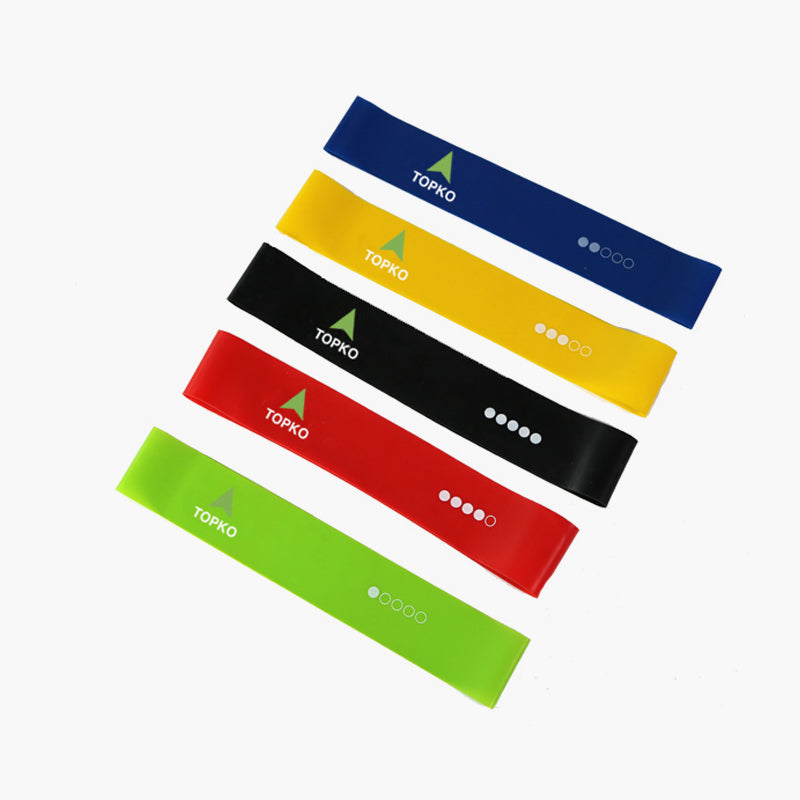 TOPKO Set of 5 Latex Resistance Band Loop