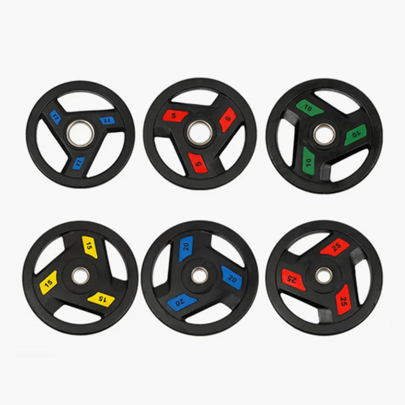 TOPKO Three-hole rubber-coated barbell weightlifting board, barbell plate