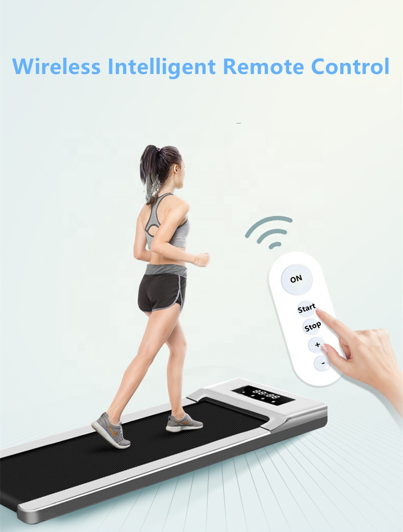 Flat Electric Treadmill with Wireless Remote Control and HD LED Display