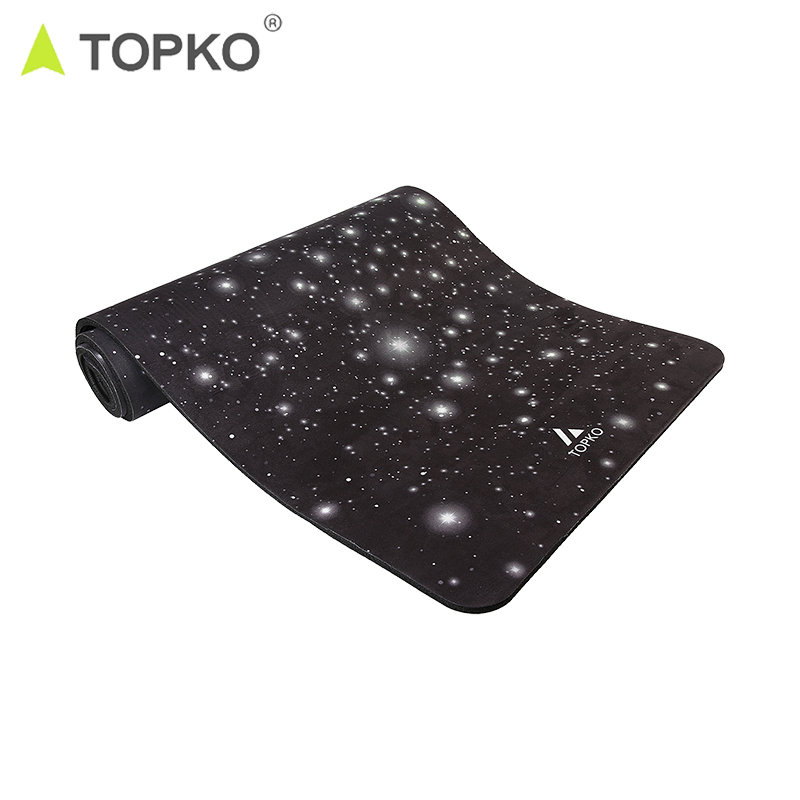 Starry Night Print Suede Yoga Mat