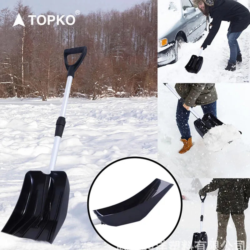 Extensible plastic snow shovel