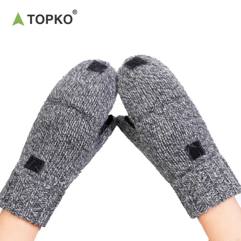 Woolen knitting gloves