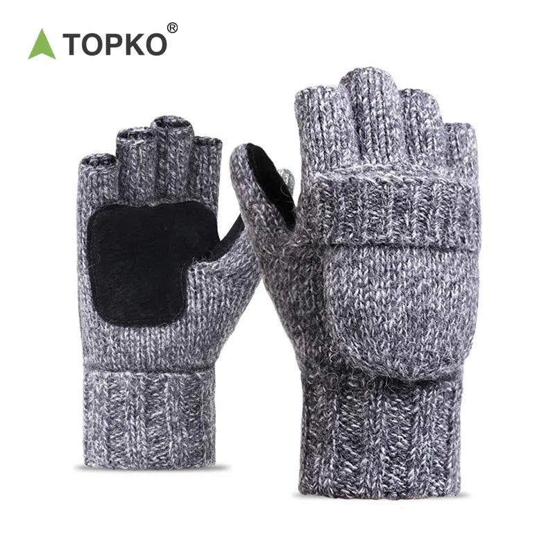 Woolen knitting gloves