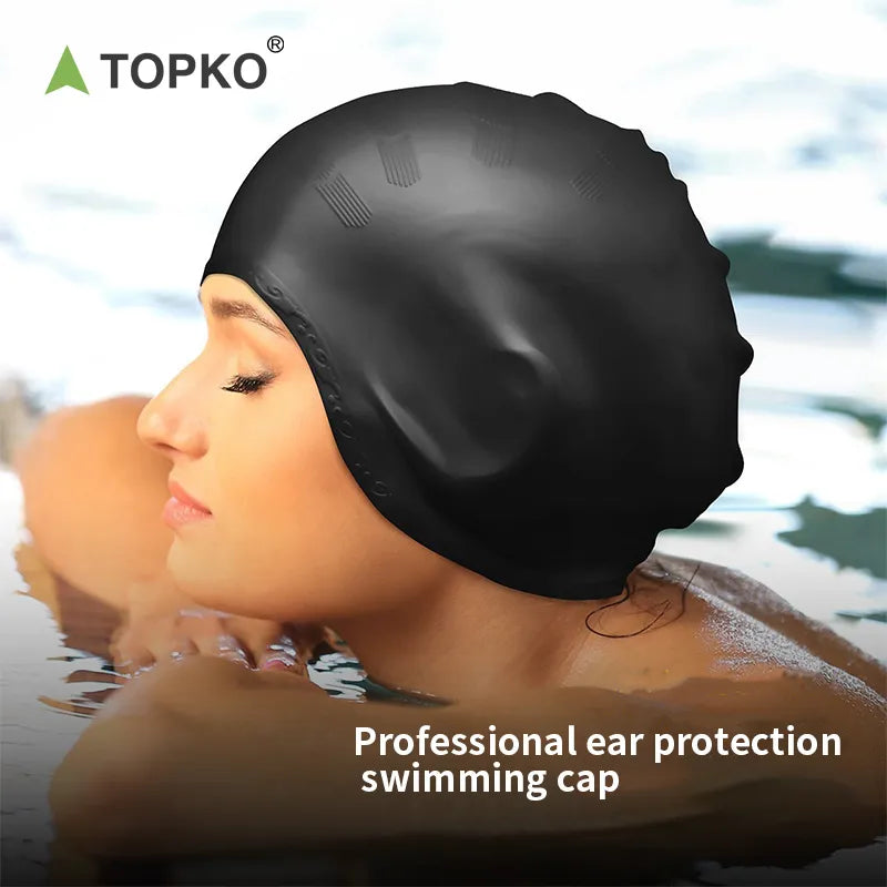 Silicone swimming ear protection cap