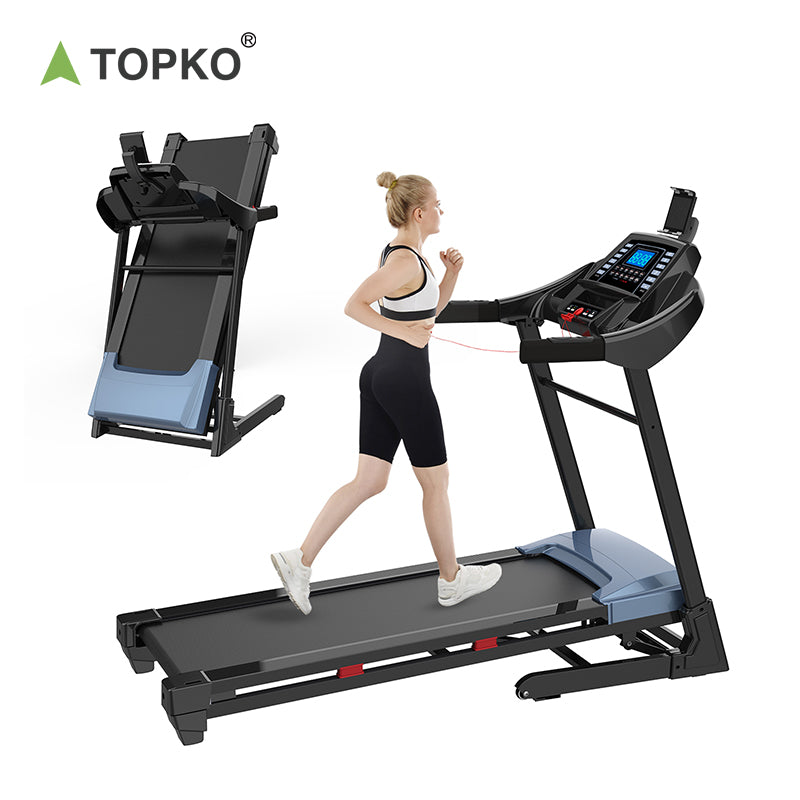 1.25HP Motorized Treadmill with 5" Blue Backlit Display and Motorized Incline