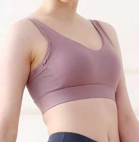 China Nude Recycled Fabric Yoga Tops for Women with Built in Bra  manufacturers and suppliers