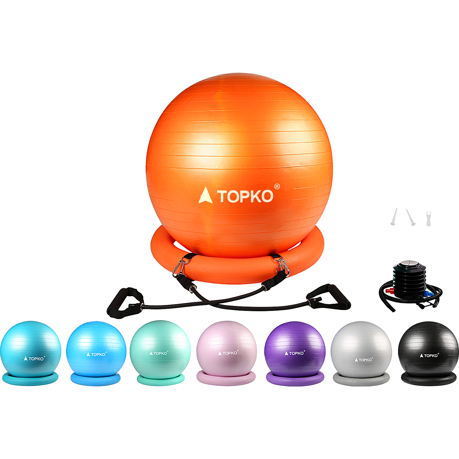 TOPKO Gym Ball with Base and Resistance bands – Topko-store